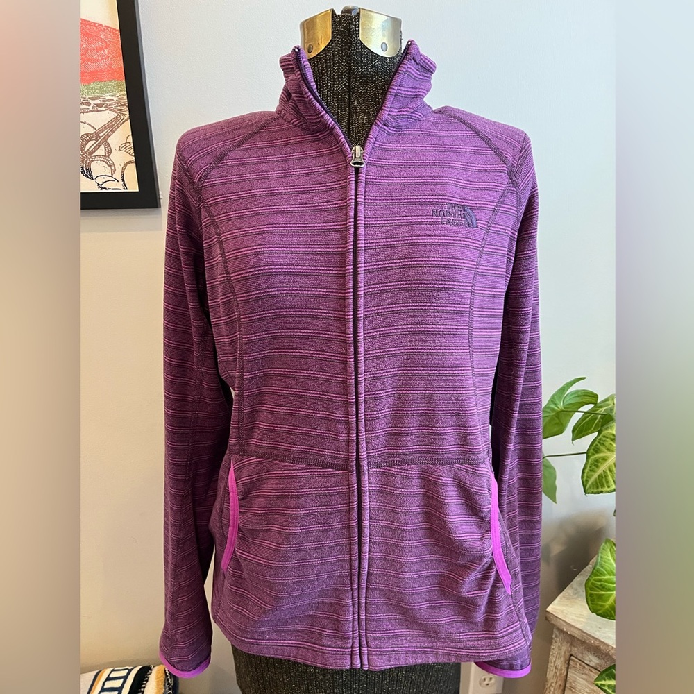 The North Face Purple/Pink Striped Polartec Jacket size M